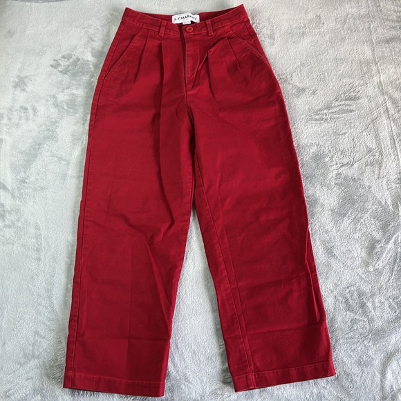 L.F. Markey Classic Slack Pant Trousers Red Size 4 - Picture 6 of 16